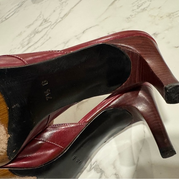 Cole Haan Burgundy Leather Mules - Picture 2 of 7